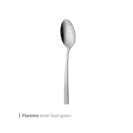 تصویر از قاشق غذا خوری فلورانس براق ناب استیل کد 1101.1 شش عددی