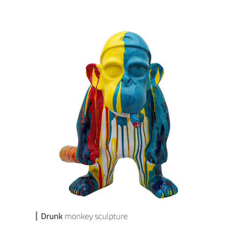 تصویر از مجسمه drunk monkey کالرایز وایت پلیت کد 96.016 یک عددی